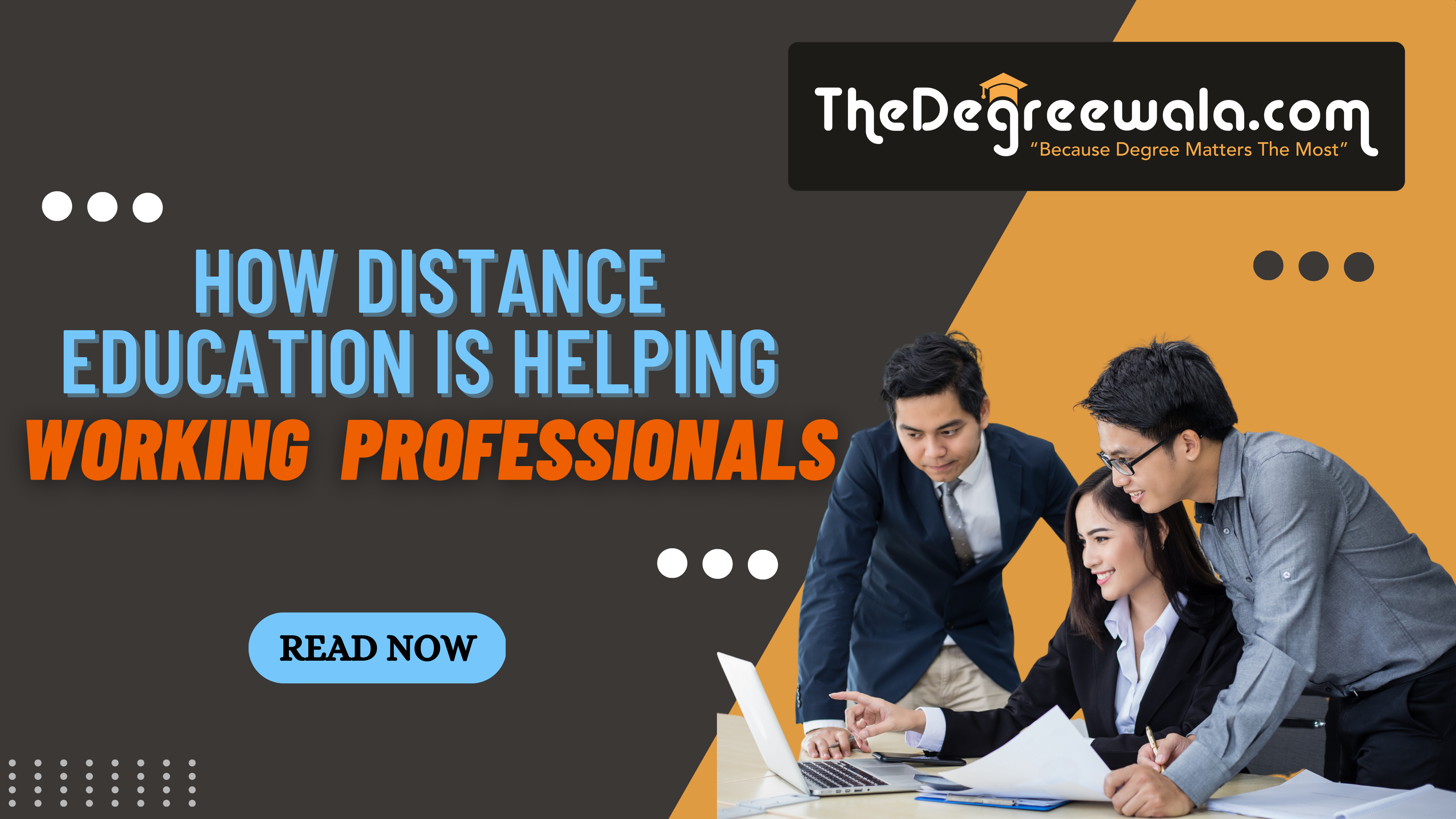 An infographic showing the benefits of distance education for working professionals, including increased flexibility and the ability to balance work and study.