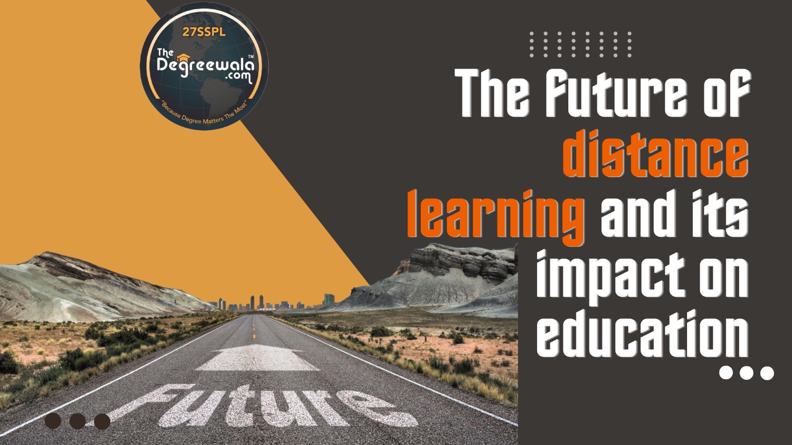 A never-ending road symbolizing the bright future of distance learning in India, with the potential to transform education and make it more accessible to people across the country.